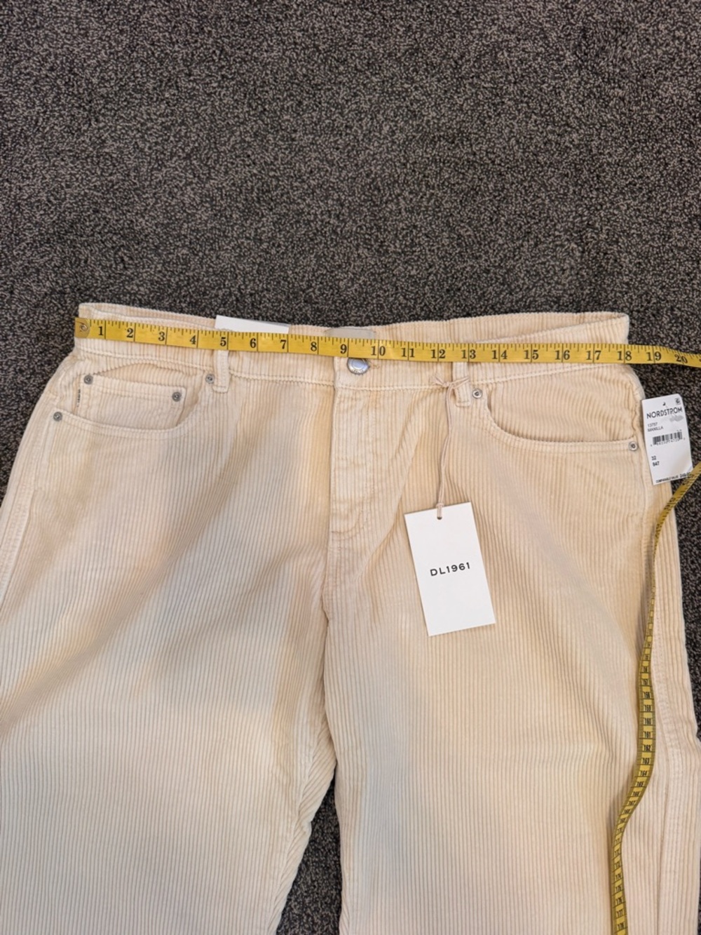 DL1961 Woman’s Cream Corduroy Pants Drue Straight Sz 32 - about US12/14 NWTS - Picture 7 of 10